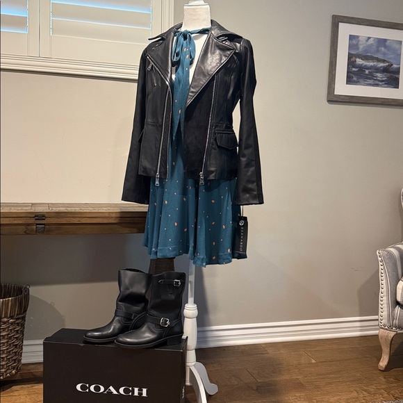 Free People Teal Backless Dress with Dots - Picture 9 of 11